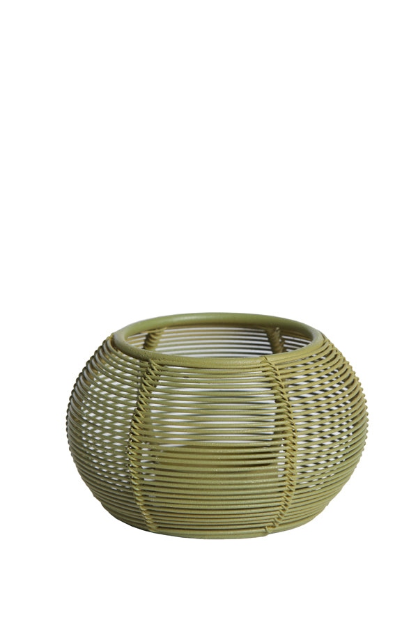 Matte Green Ceramic Tealight Holder Ø11x7 cm