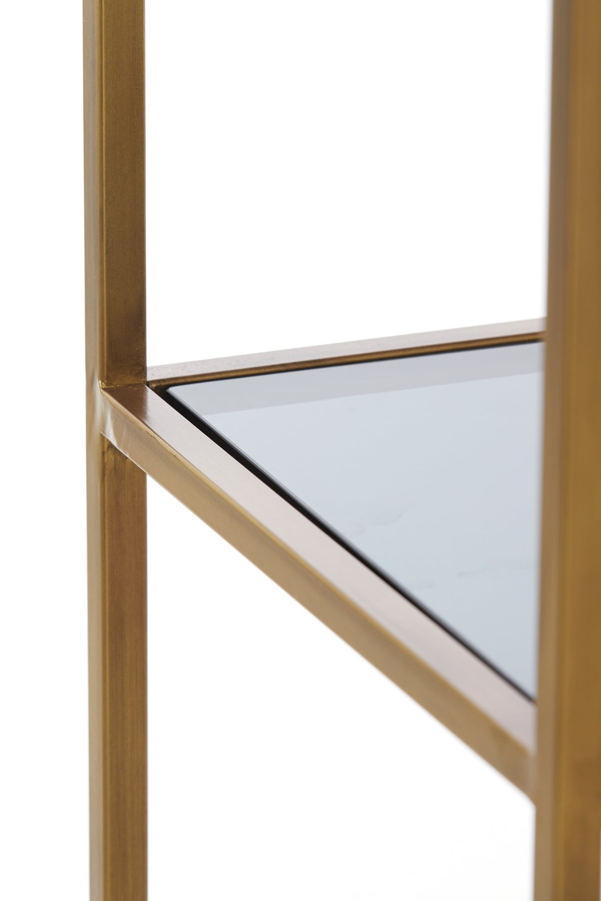 Elegant Aino Glass Cabinet with Smoked Panels and Antique Bronze Finish, 100x34x214 cm