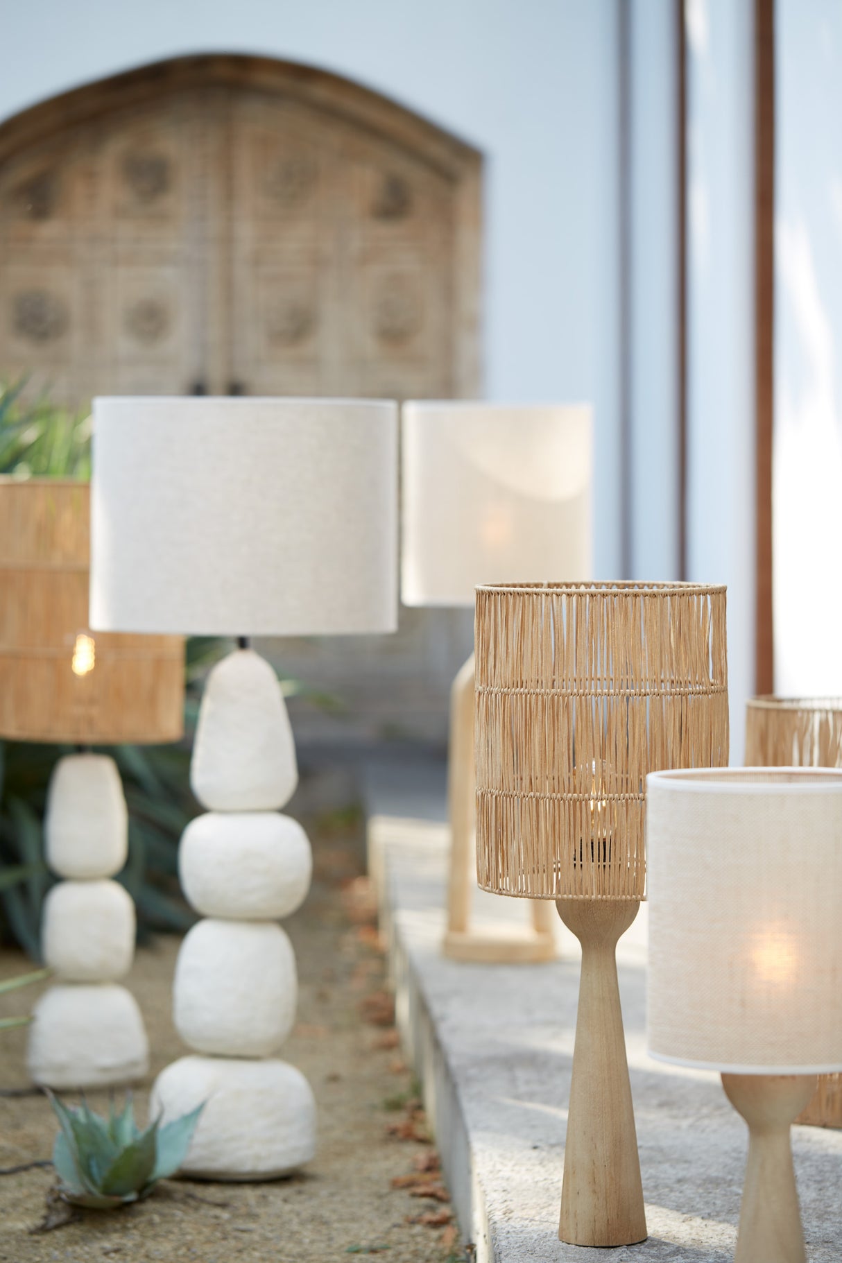 Natural Raffia Cylinder Lampshade 25x25x30 cm - Lanzano Collection