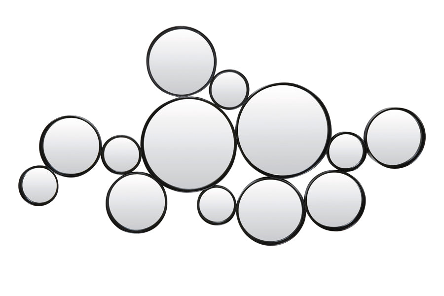 Cielo Circles Black Matte Mirror 127x3.5x64.5 cm
