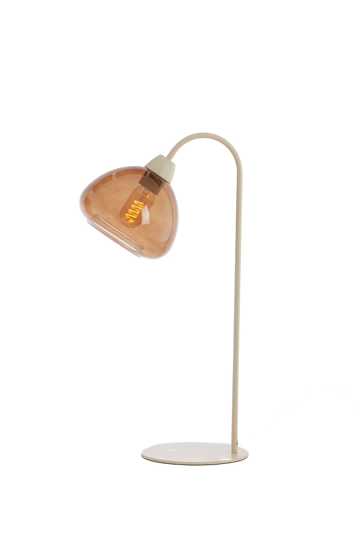 Elegant Bisho Glass Table Lamp in Sand and Brown, 31.5x20x61 cm