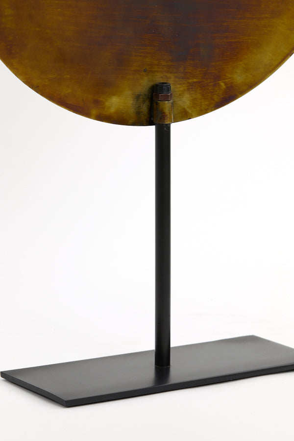 Artistic Ornamental Sculpture on Base in Antique Brown and Bronze Finishes — 40x10x60 cm