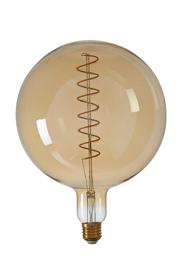 Amber LED Globe Ø20x28 cm, Light 4W E27 Dimmable