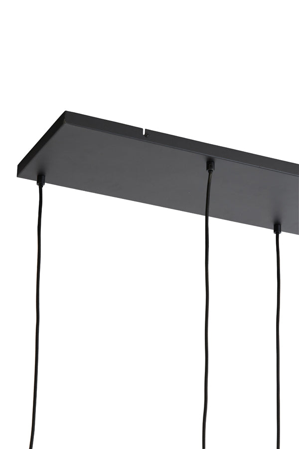 Hanging Lamp - Black Frame with Smoked Glass, 5 Lights, 110x22x32 cm
