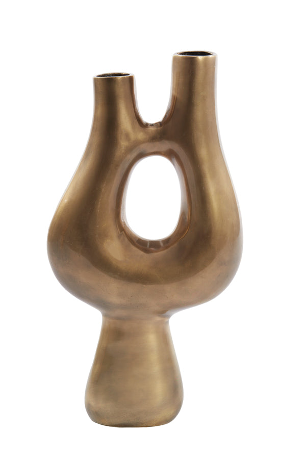 Elegant Antique Bronze Kotani Vase - 20x5.5x39 cm