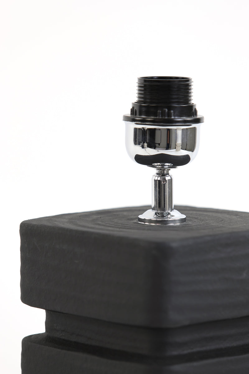 Sleek Black Ceramic Lamp Base - 16x16x32 cm