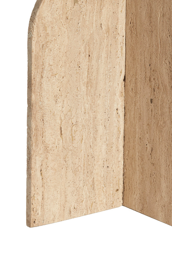 Otinia Travertine Sand Round Side Table Ø41x56 cm
