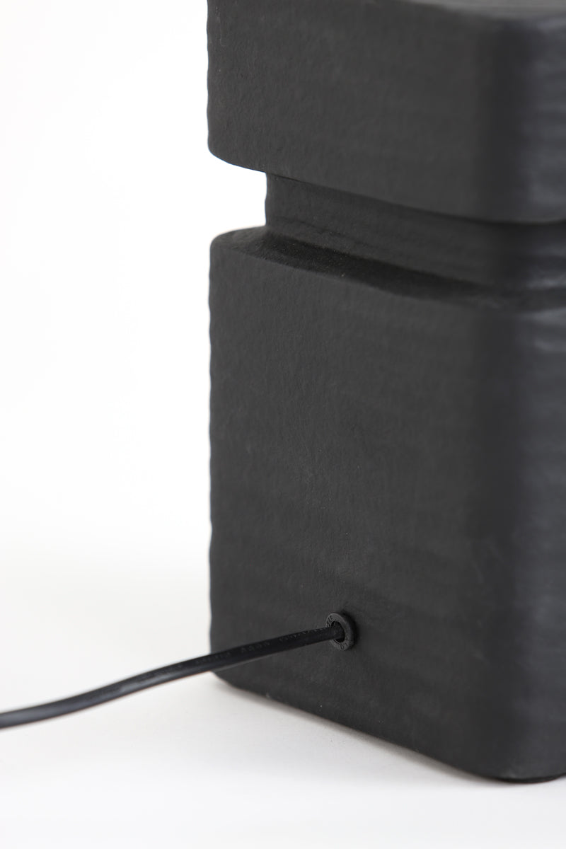Sleek Black Ceramic Lamp Base - 16x16x32 cm