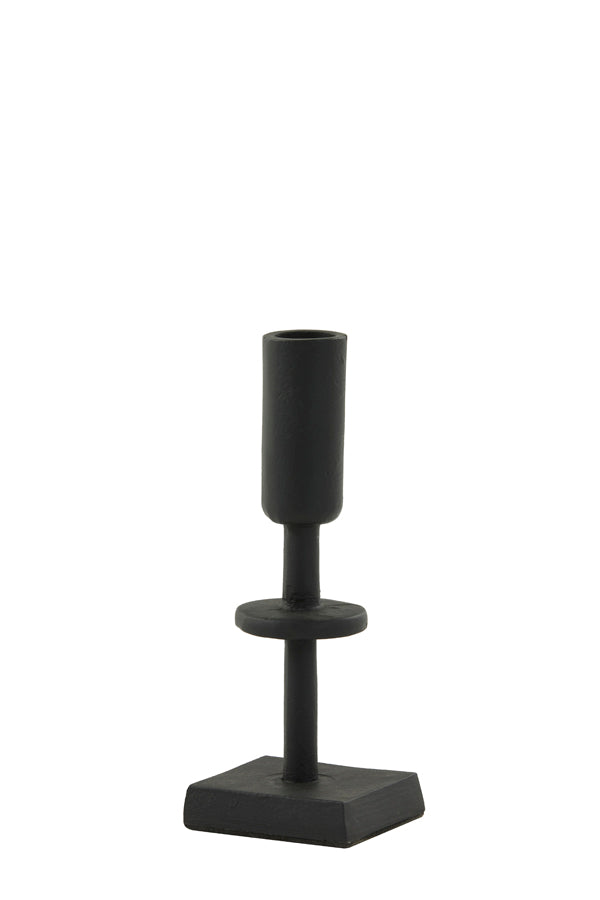 Elegant Kabira Matte Black Candle Holder, 6x6x17 cm