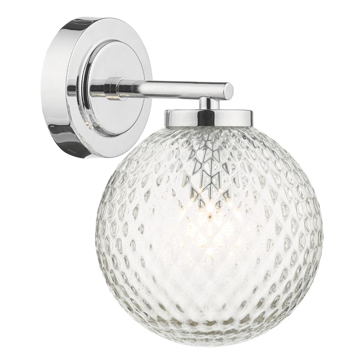 Wayne Bathroom Wall Light Polished Chrome Glass IP44