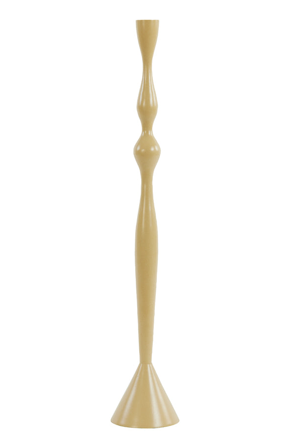 Tall Shiny Light Yellow Candle Holder Ø10x60 cm Paluno