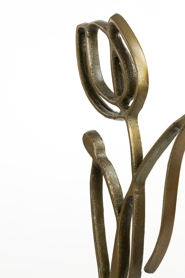 Antique Bronze Tulip Ornament on Stand 24x8.5x45 cm
