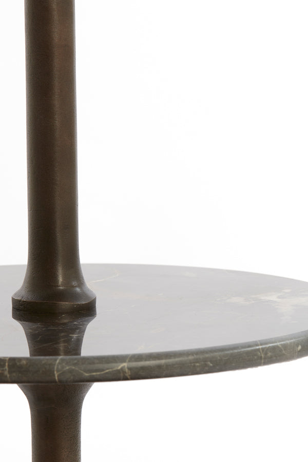 Vermentino Dark Brown Marble 3-Tier Display Stand Ø51x100 cm