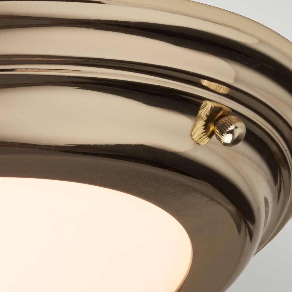 Elegant Welland Medium Bathroom Flush Light in Polished Brass
