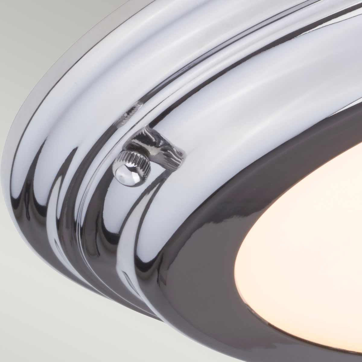 Welland Medium Flush Mount Bathroom Light in Polished Chrome