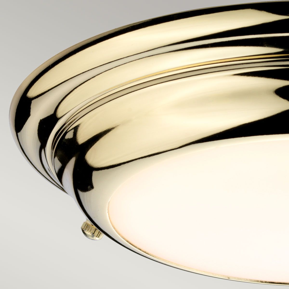 Welland Mini LED Flush Ceiling Light in Polished Brass - IP54 Rated