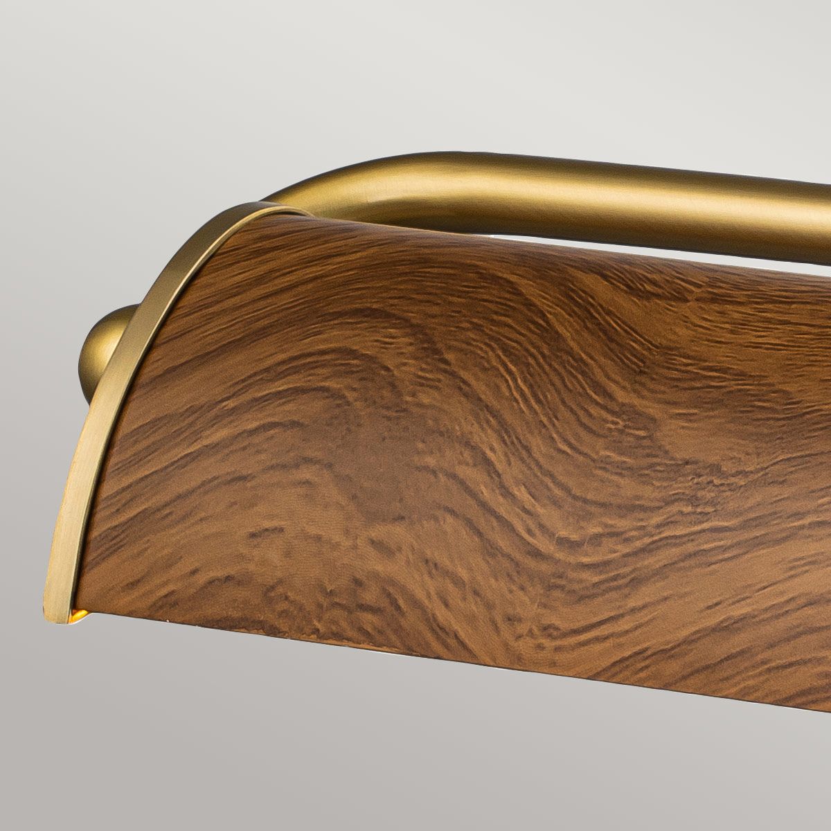 Winchfield 4lt Large Picture Light Aged Brass & Oak Effect