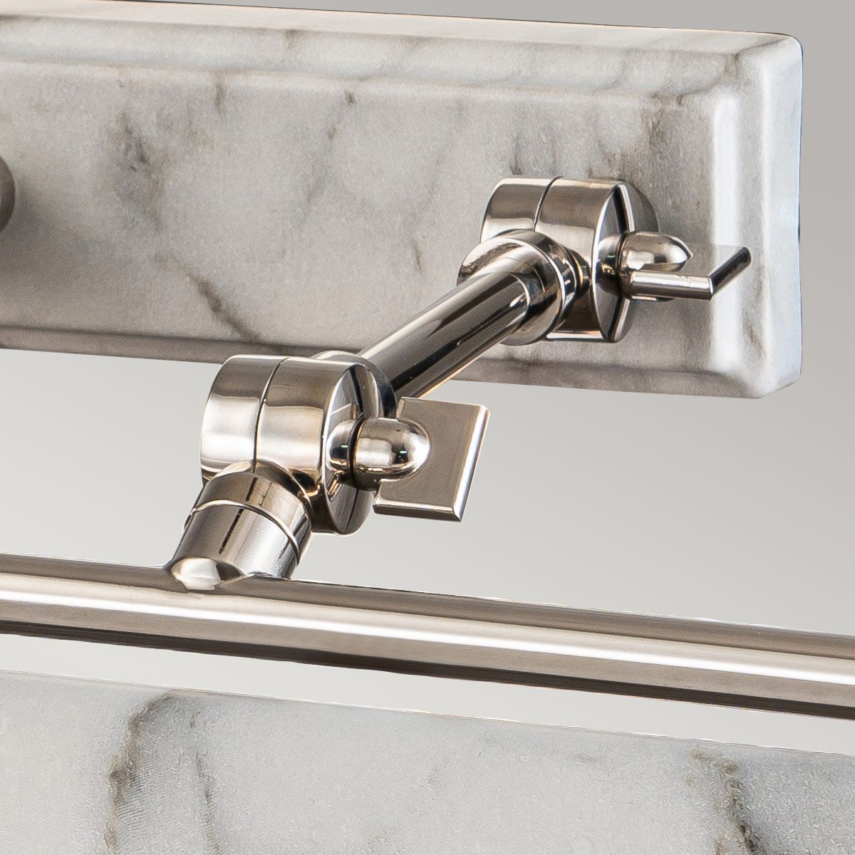 Winchfield 4lt Large Picture Light Polished Nickel & White Marble Effect