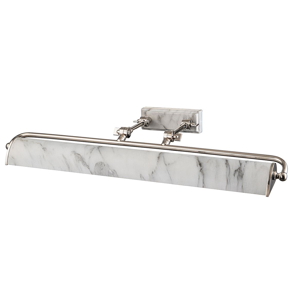 Winchfield 4lt Large Picture Light Polished Nickel & White Marble Effect