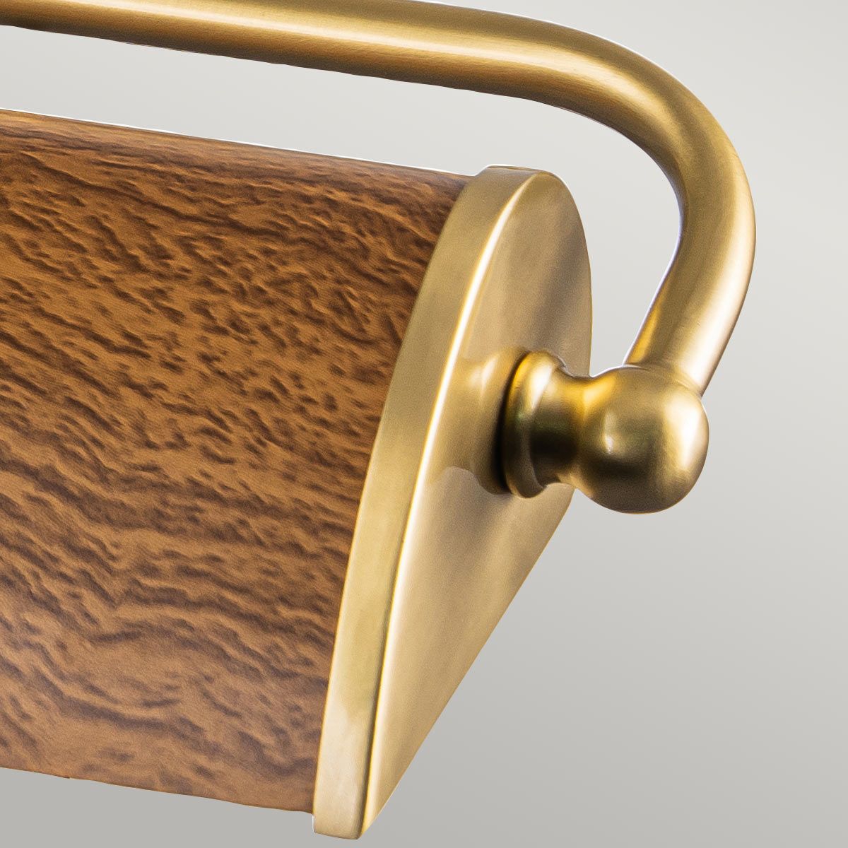 Winchfield 2lt Medium Picture Light Aged Brass & Oak Effect