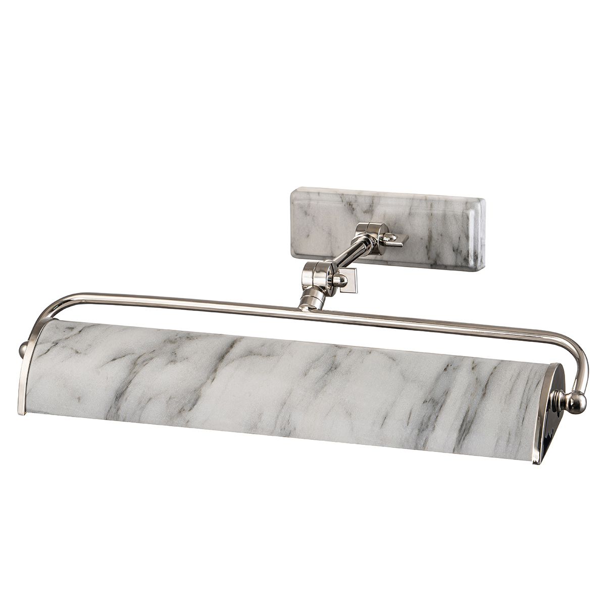 Winchfield 2lt Medium Picture Light Polished Nickel & White Marble Effect