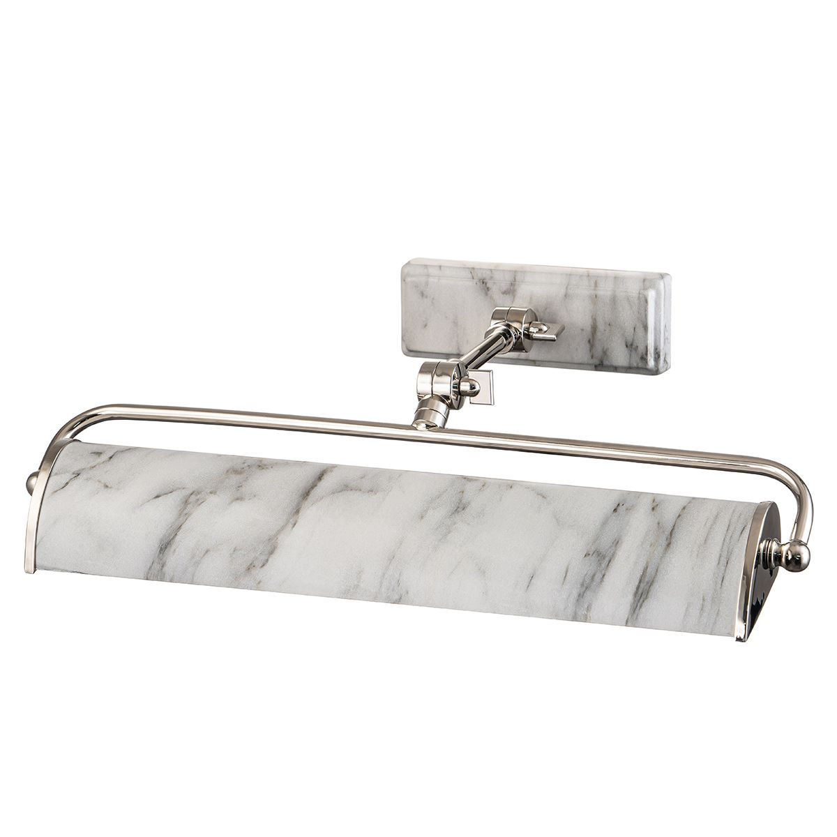 Winchfield 2lt Medium Picture Light Polished Nickel & White Marble Effect