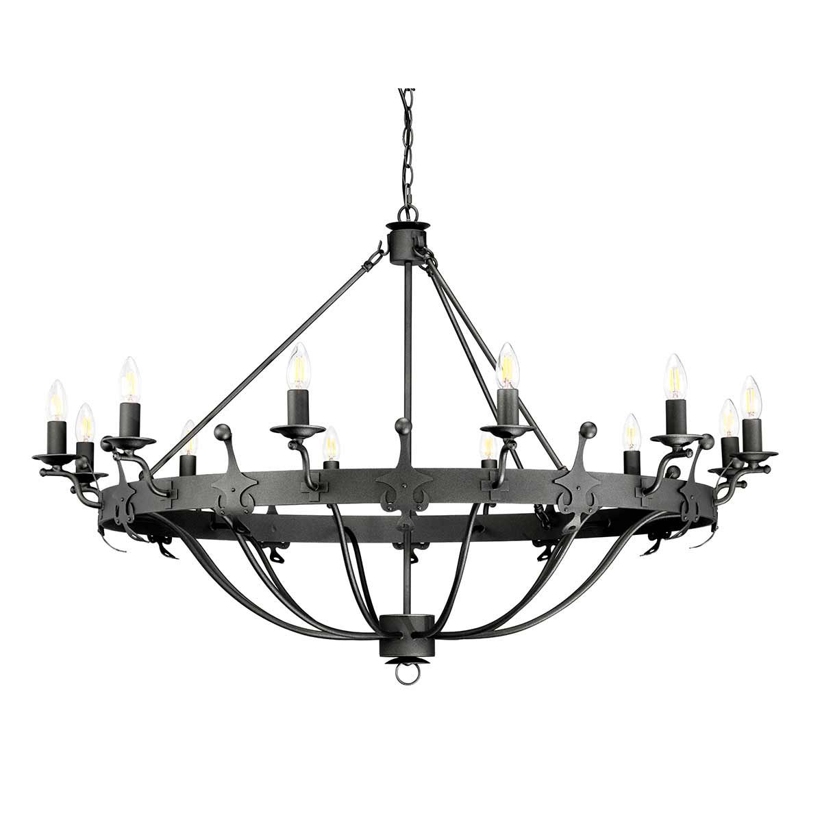 Regal Elegance 12-Light Chandelier - Graphite