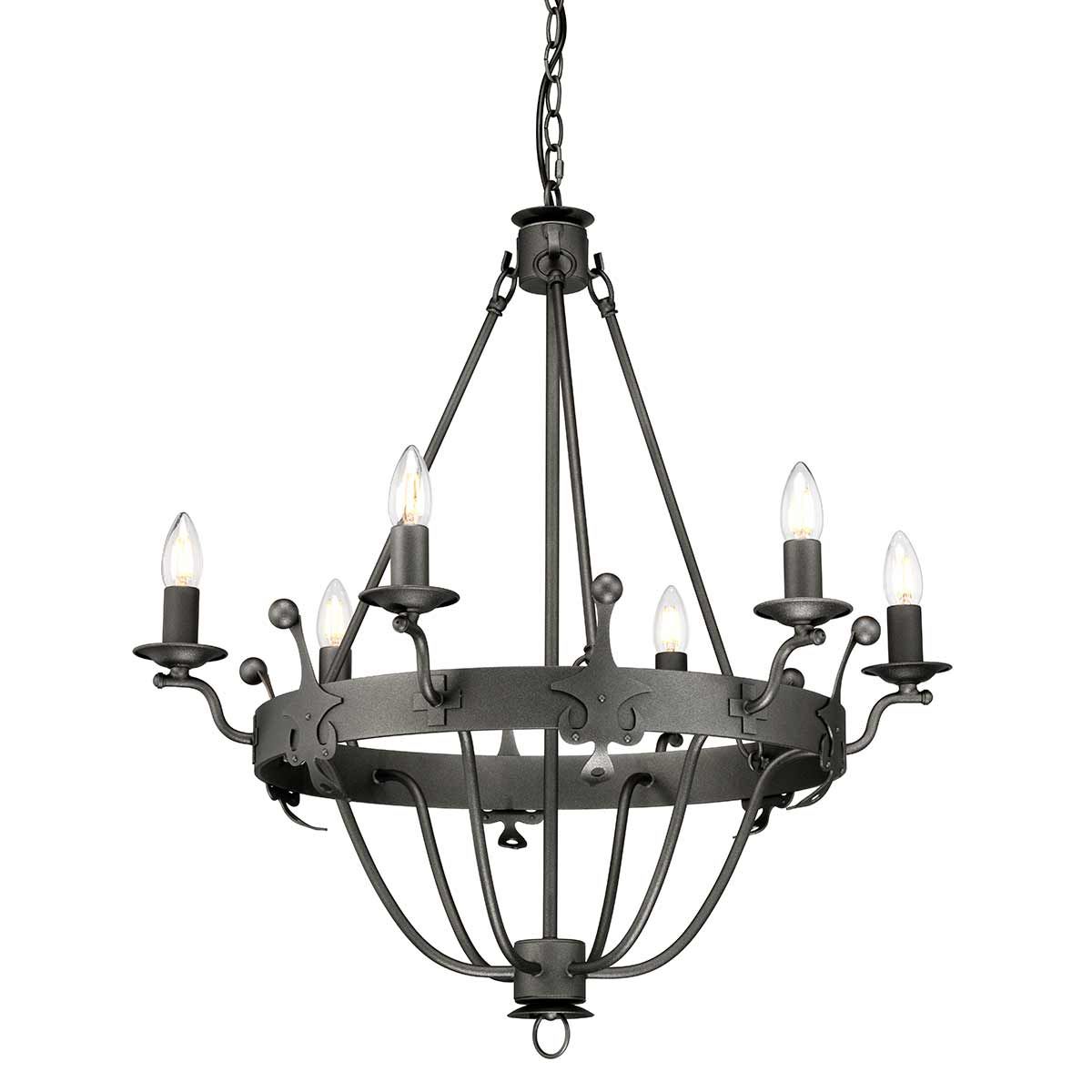 Windsor Graphite Royal Elegance 6 Light Chandelier