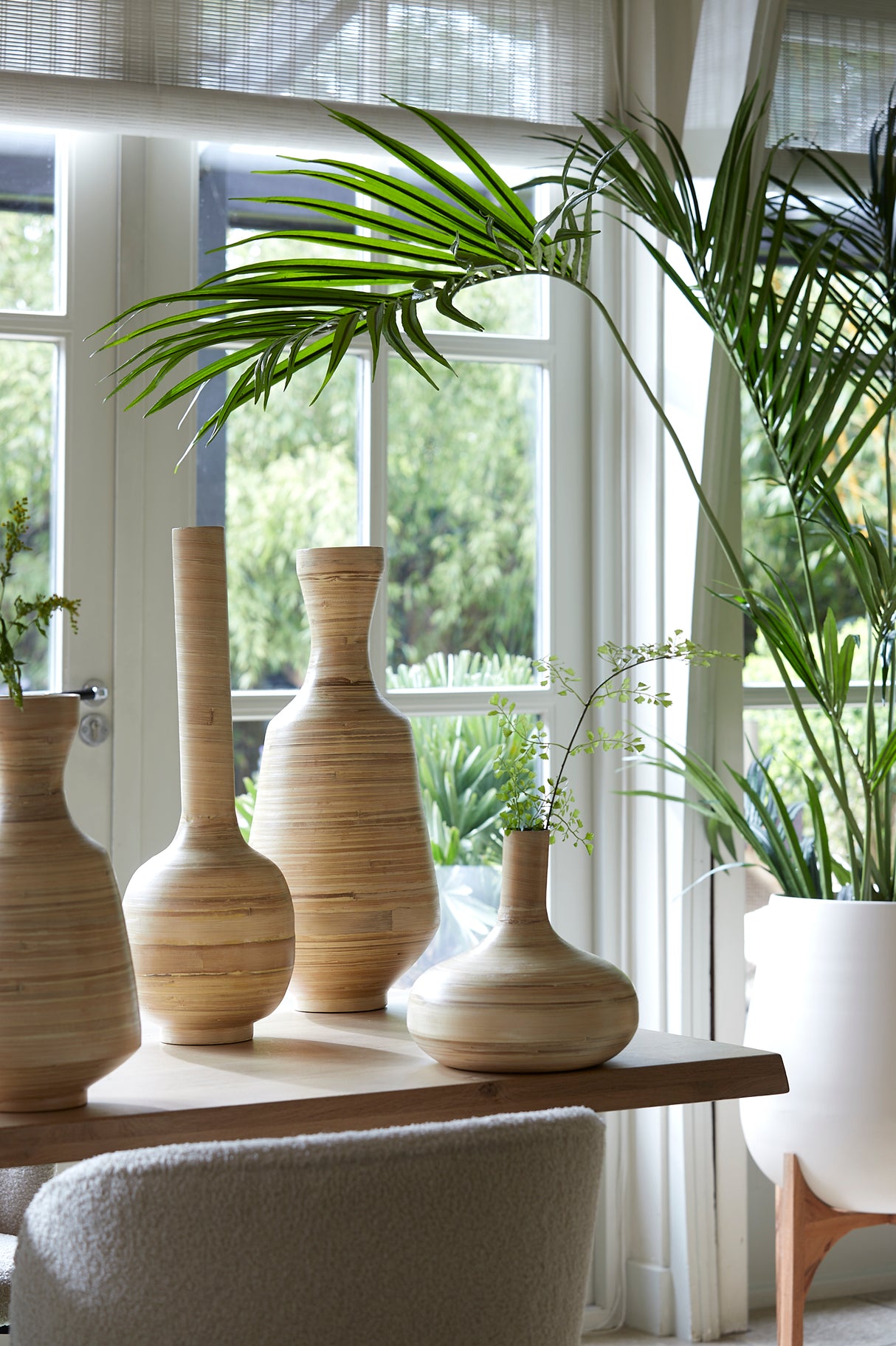Elegant Tulua Bamboo Vase Ø22x40 cm in Natural Finish