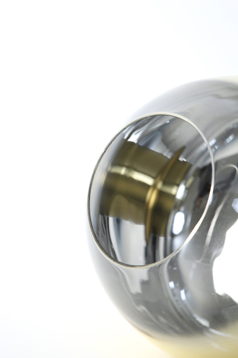 Elegant Glass Pendant Lamp Ø23x18 cm - Gold and Clear Design