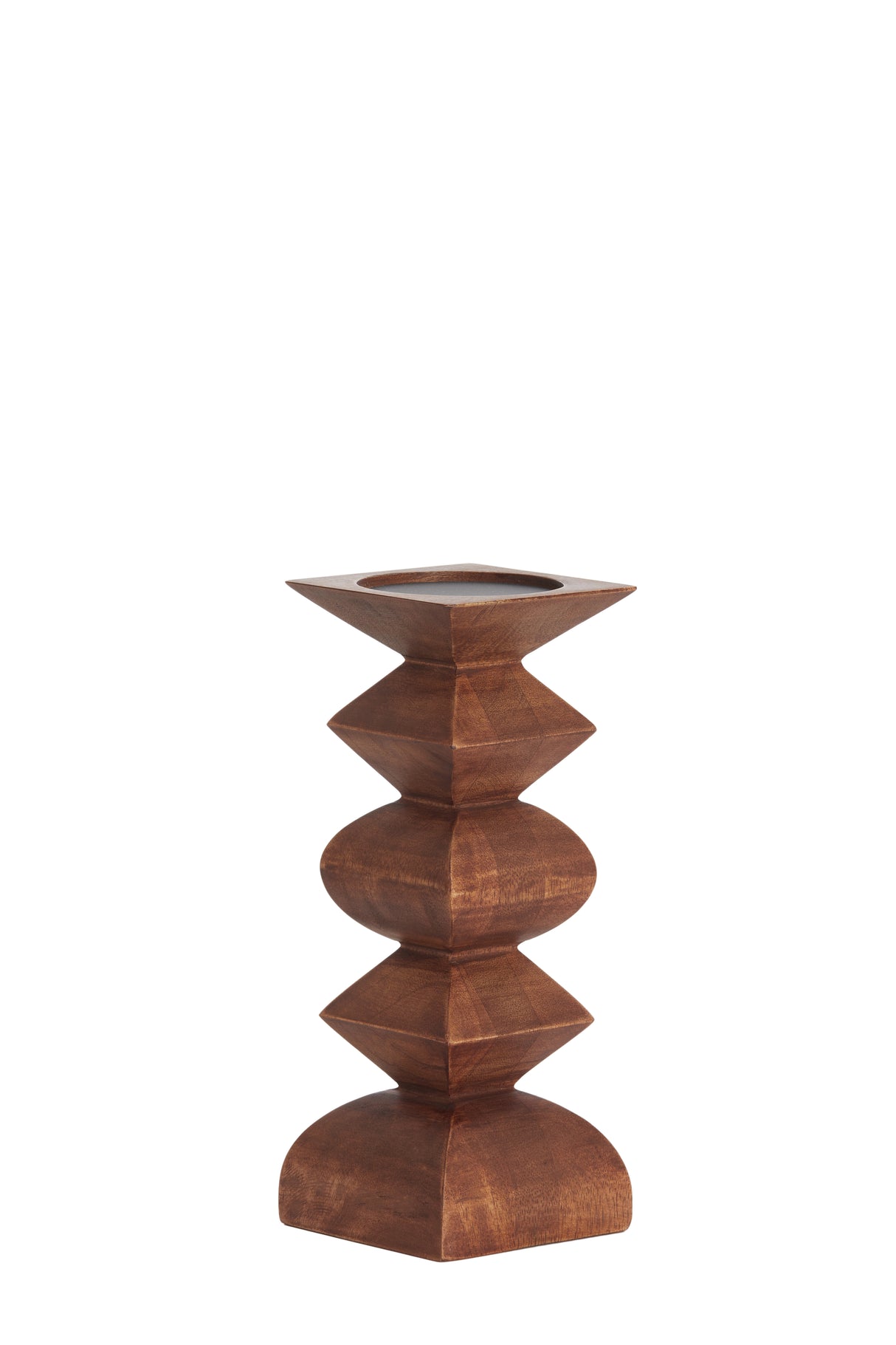 Rustic Alverca Wood Candle Holder - 10.5cm x 26cm Diameter