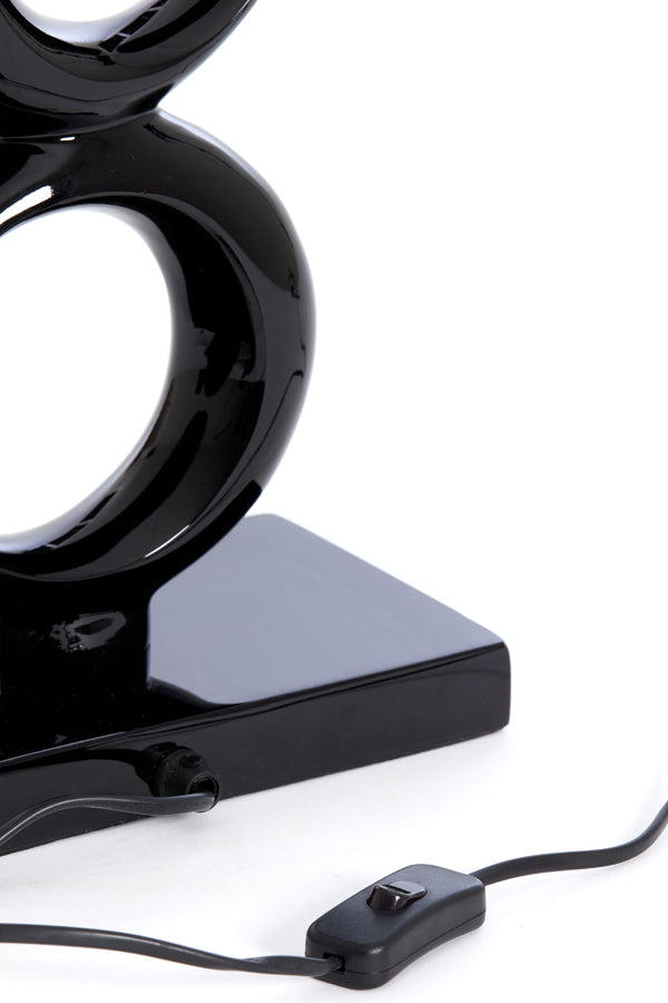 Glossy Black Maan Lamp Stand 23x13x65 cm