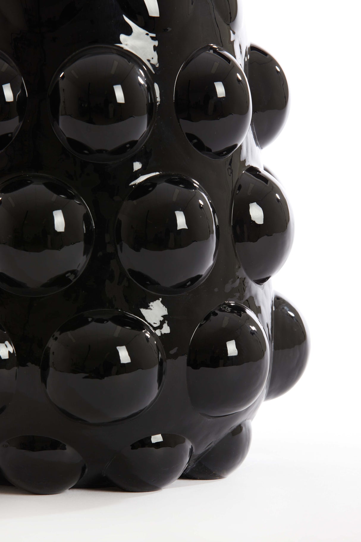 Elegant Black Glass Vase Ø24x30 cm Haroa Design
