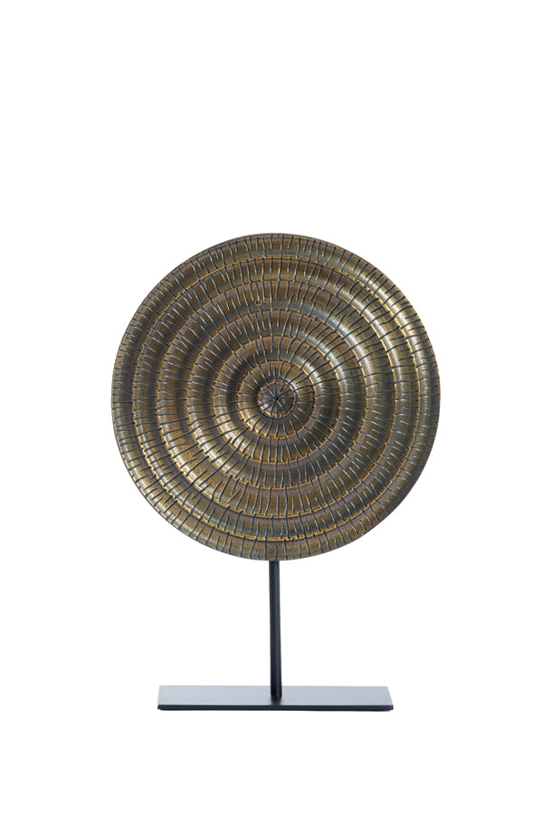 Elegance on Stand: Pillar in Antique Bronze and Black, 35x10x50 cm