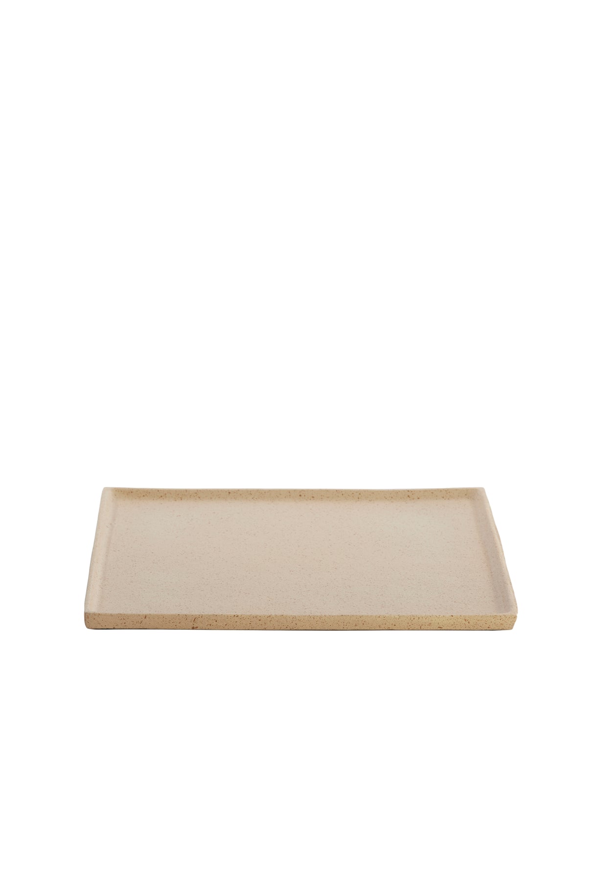 Square Ceramic Plate 29.5x29.5x1.5 cm Sand and Light Brown Speckled Design