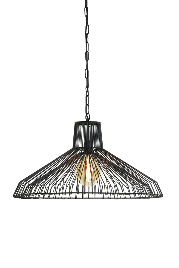 Elegant Matt Black Pendant Light Ø65x37 cm - Kasper Collection