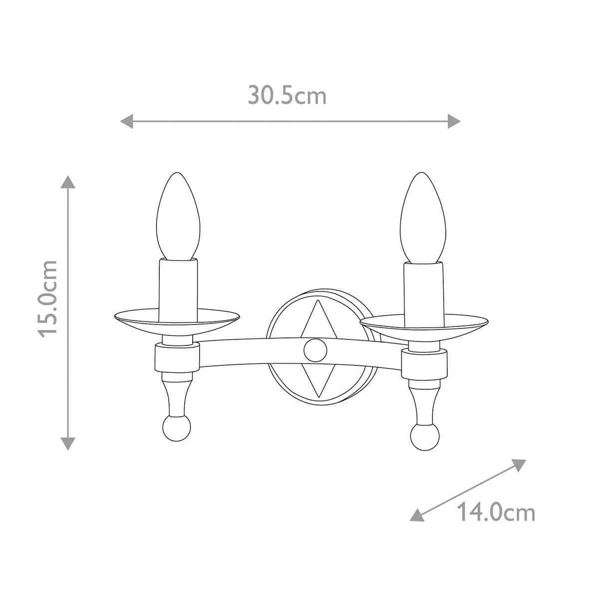 Warwick Twin Light Wall Sconce in Graphite Finish