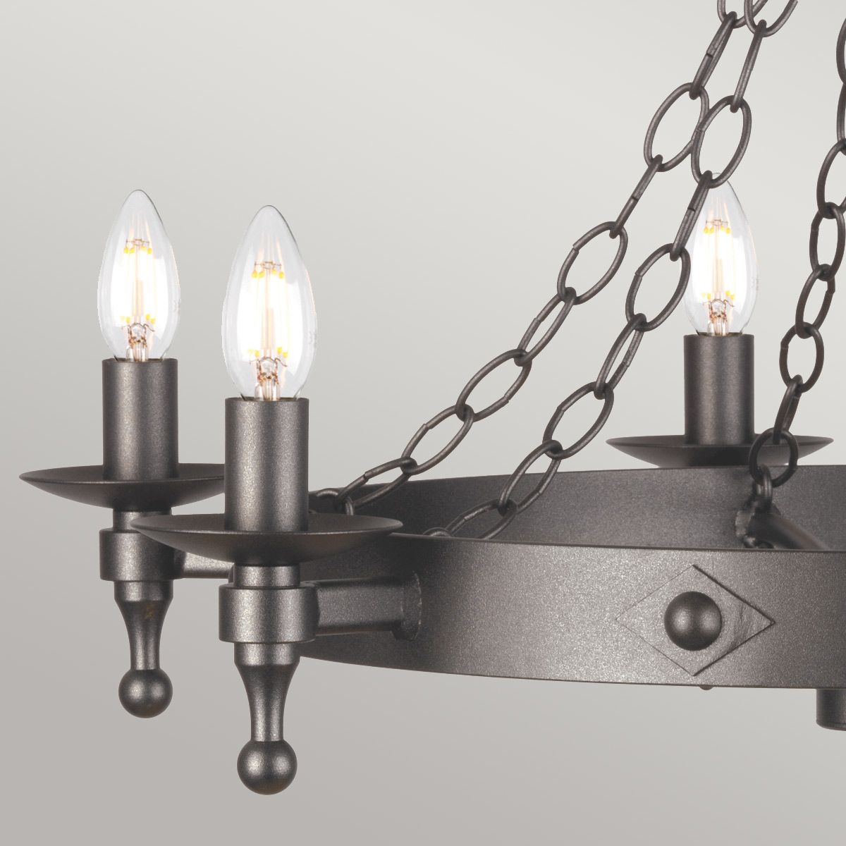 Warwick Graphite Black 6-Light Medieval-Style Chandelier