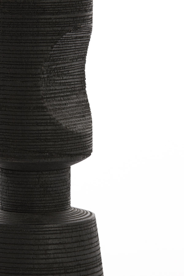 Matte Black Exumas Wood Candle Holder - 35.5 cm x 10.5 cm