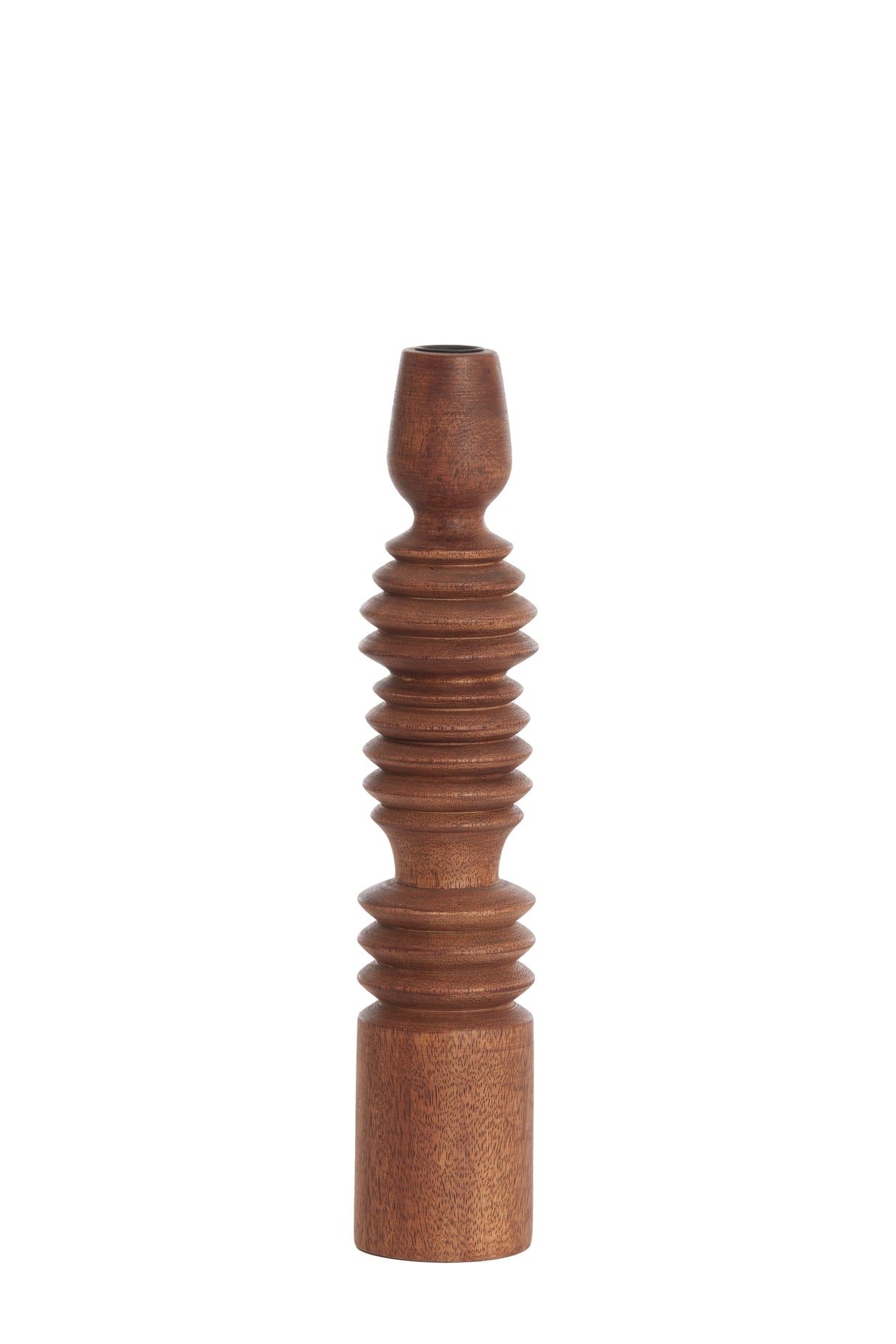 Rustic Russet Wooden Candle Holder - 36 cm