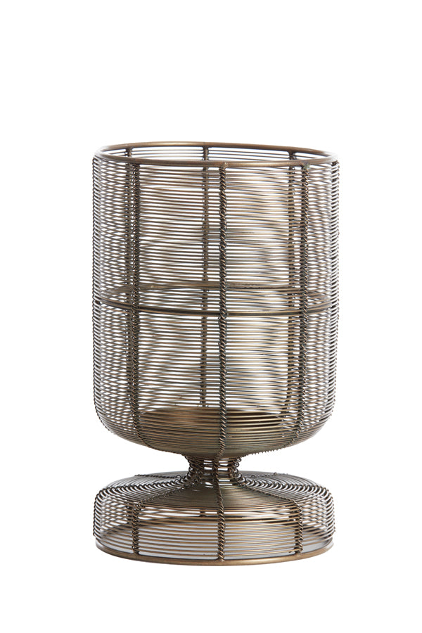 Bronze Finish Dioso Tealight Candle Holder Ø15x25 cm