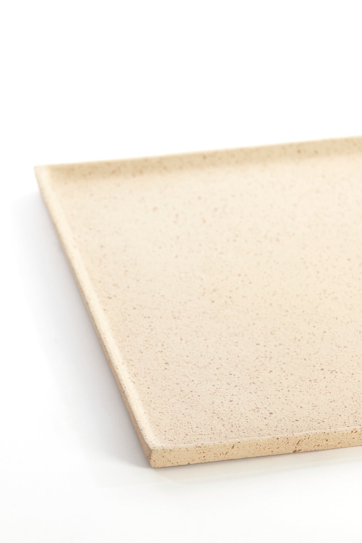 Square Ceramic Plate 29.5x29.5x1.5 cm Sand and Light Brown Speckled Design