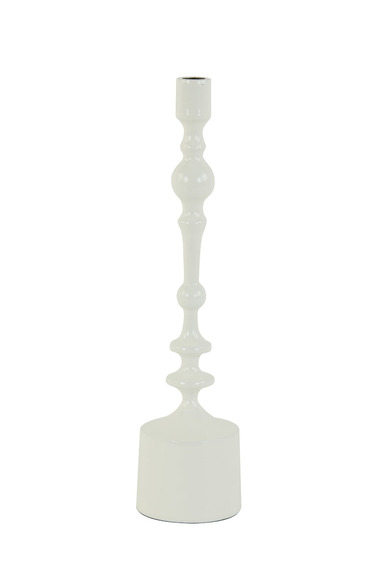 Elegant White Sheva Candle Holder - 42 cm High