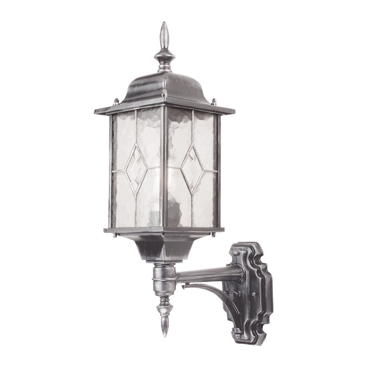Wexford Traditional Black & Silver Wall Lantern