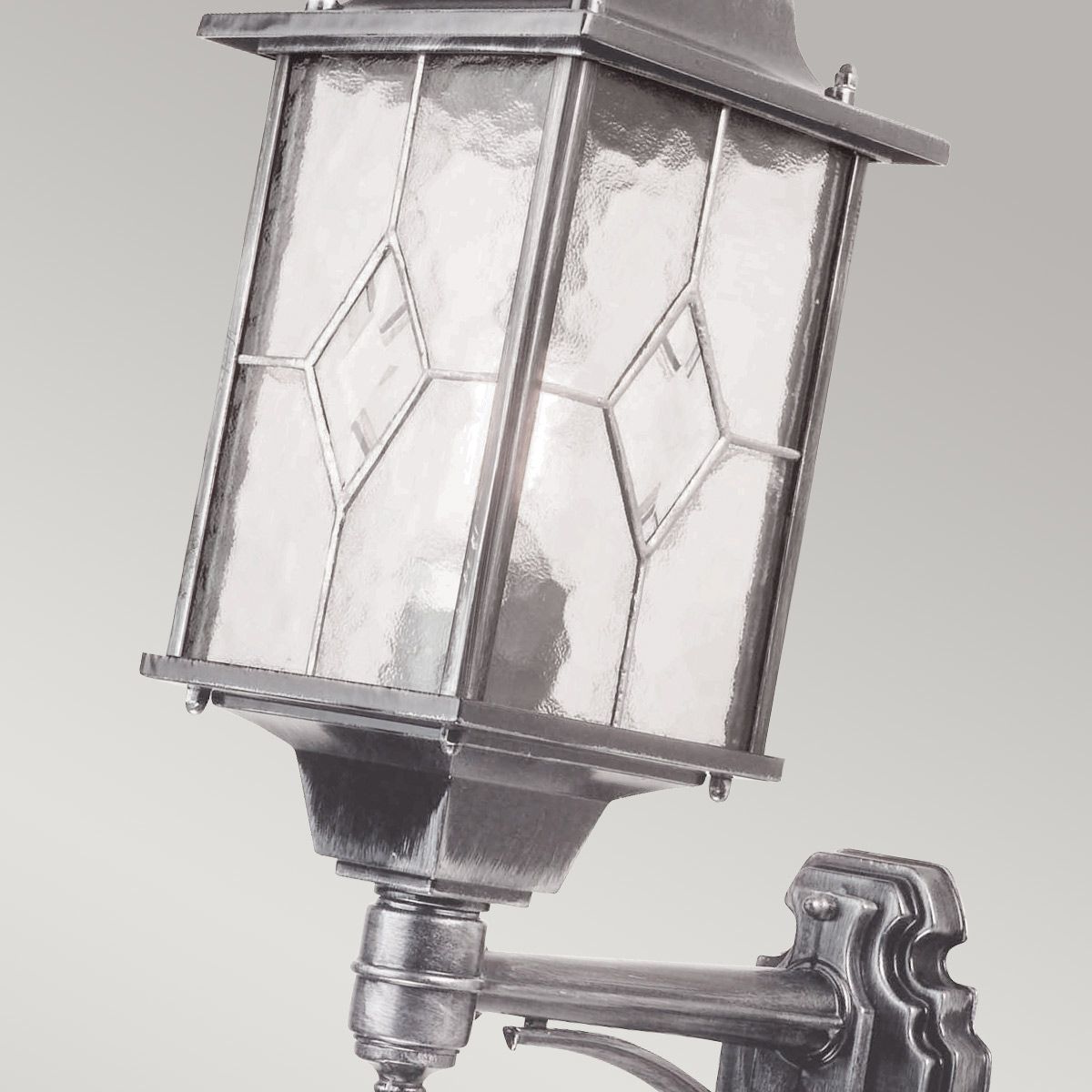 Wexford Traditional Black & Silver Wall Lantern