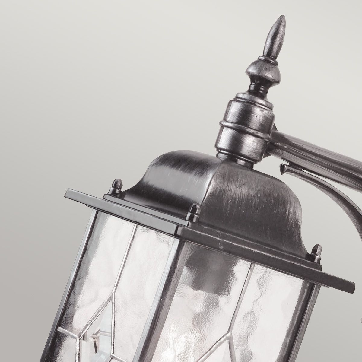 Elegant Wexford Down Wall Lantern in Black/Silver Finish