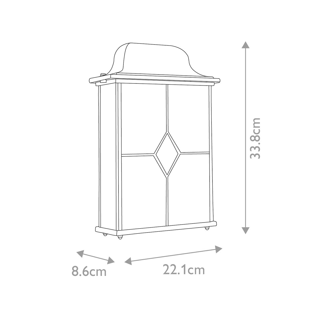 Wexford Traditional Wall Lantern in Black/Silver Finish