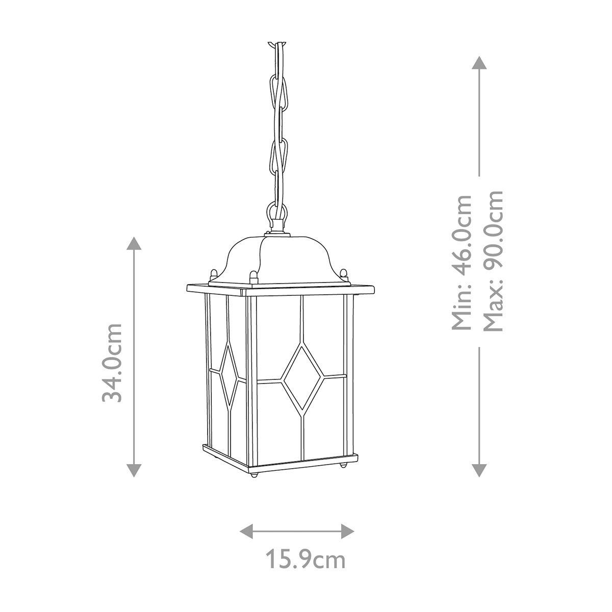 Wexford Classic Leaded Glass Chain Lantern