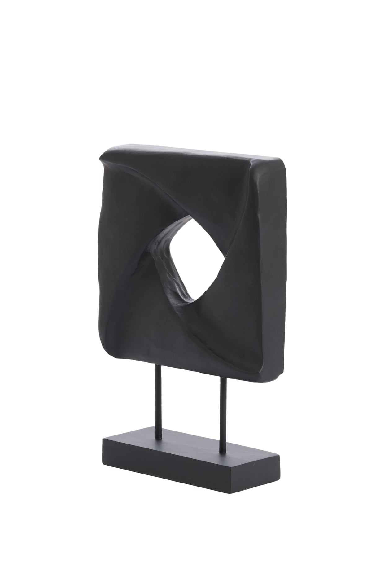 Elegant Black Wooden Ornament on Base - 26x9x38.5 cm