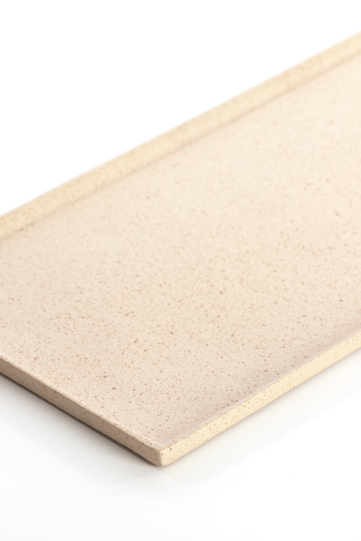 Oval Ceramic Platter in Sand and Light Brown Speckle